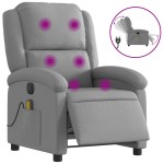 vidaXL Fotoliu electric de masaj rabatabil, gri deschis, microfibră