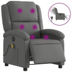 vidaXL Fotoliu electric de masaj rabatabil, gri închis, textil