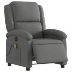 vidaXL Fotoliu electric de masaj rabatabil, gri închis, textil