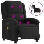 vidaXL Fotoliu electric de masaj rabatabil, negru, textil vidaXL Fotoliu electric de masaj rabatabil, negru, textil