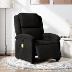 vidaXL Fotoliu electric de masaj rabatabil, negru, textil vidaXL Fotoliu electric de masaj rabatabil, negru, textil