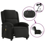 vidaXL Fotoliu electric de masaj rabatabil, negru, textil vidaXL Fotoliu electric de masaj rabatabil, negru, textil