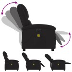 vidaXL Fotoliu electric de masaj rabatabil, negru, textil vidaXL Fotoliu electric de masaj rabatabil, negru, textil