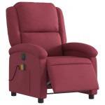 vidaXL Fotoliu electric de masaj rabatabil, roșu vin, textil vidaXL Fotoliu electric de masaj rabatabil, roșu vin, textil