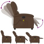 vidaXL Fotoliu electric de masaj rabatabil, maro, textil