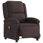 vidaXL Fotoliu electric de masaj rabatabil, maro închis, textil