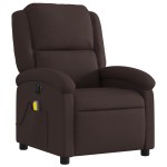 vidaXL Fotoliu electric de masaj rabatabil, maro închis, textil