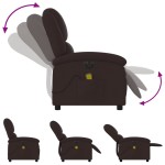 vidaXL Fotoliu electric de masaj rabatabil, maro închis, textil