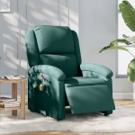 vidaXL Fotoliu electric de masaj rabatabil, verde închis, textil vidaXL Fotoliu electric de masaj rabatabil, verde închis, textil