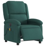 vidaXL Fotoliu electric de masaj rabatabil, verde închis, textil vidaXL Fotoliu electric de masaj rabatabil, verde închis, textil