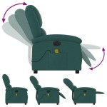 vidaXL Fotoliu electric de masaj rabatabil, verde închis, textil vidaXL Fotoliu electric de masaj rabatabil, verde închis, textil