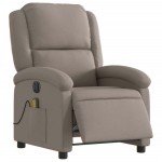 vidaXL Fotoliu electric de masaj rabatabil, gri taupe, textil