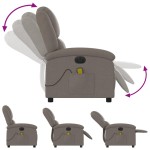 vidaXL Fotoliu electric de masaj rabatabil, gri taupe, textil