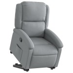 vidaXL Fotoliu rabatabil cu ridicare, gri deschis, material textil