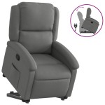 vidaXL Fotoliu rabatabil cu ridicare pe verticală, gri închis, textil