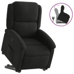 vidaXL Fotoliu rabatabil cu ridicare pe verticală, negru, textil