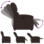 vidaXL Fotoliu rabatabil cu ridicare pe verticală, maro închis, textil