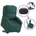 vidaXL Fotoliu rabatabil ridicare pe verticală, verde închis, textil vidaXL Fotoliu rabatabil ridicare pe verticală, verde închis, textil