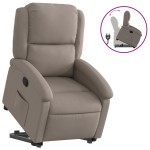 vidaXL Fotoliu rabatabil cu ridicare pe verticală, gri taupe, textil vidaXL Fotoliu rabatabil cu ridicare pe verticală, gri taupe, textil