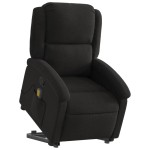 vidaXL Fotoliu rabatabil de masaj, cu ridicare, negru, material textil
