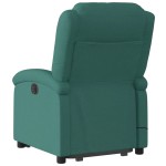 vidaXL Fotoliu rabatabil de masaj, cu ridicare, verde închis, textil