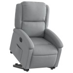 vidaXL Fotoliu electric rabatabil cu ridicare, gri deschis, textil