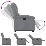 vidaXL Fotoliu electric rabatabil cu ridicare, gri deschis, textil