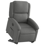 vidaXL Fotoliu electric rabatabil cu ridicare, gri închis, textil