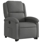 vidaXL Fotoliu electric rabatabil cu ridicare, gri închis, textil