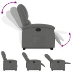 vidaXL Fotoliu electric rabatabil cu ridicare, gri închis, textil