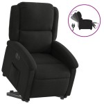 vidaXL Fotoliu electric rabatabil cu ridicare, negru, textil