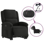 vidaXL Fotoliu electric rabatabil cu ridicare, negru, textil