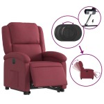 vidaXL Fotoliu electric rabatabil cu ridicare, roșu vin, textil
