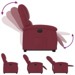 vidaXL Fotoliu electric rabatabil cu ridicare, roșu vin, textil