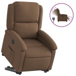 vidaXL Fotoliu electric rabatabil cu ridicare, maro, textil
