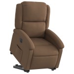 vidaXL Fotoliu electric rabatabil cu ridicare, maro, textil