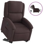 vidaXL Fotoliu electric rabatabil cu ridicare, maro închis, textil