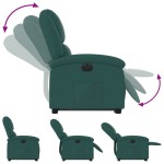 vidaXL Fotoliu electric rabatabil cu ridicare, verde închis, textil