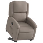 vidaXL Fotoliu electric rabatabil cu ridicare, gri taupe, textil