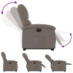 vidaXL Fotoliu electric rabatabil cu ridicare, gri taupe, textil
