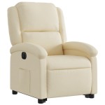 vidaXL Fotoliu electric rabatabil cu ridicare, crem, textil