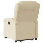 vidaXL Fotoliu electric rabatabil cu ridicare, crem, textil