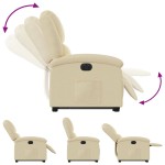 vidaXL Fotoliu electric rabatabil cu ridicare, crem, textil