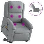 vidaXL Fotoliu electric masaj rabatabil cu ridicare, gri închis textil