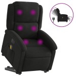 vidaXL Fotoliu electric de masaj rabatabil cu ridicare, negru, textil