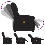 vidaXL Fotoliu electric de masaj rabatabil cu ridicare, negru, textil