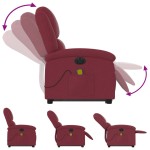 vidaXL Fotoliu de masaj electric rabatabil cu ridicare roșu vin textil