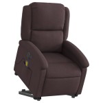 vidaXL Fotoliu electric masaj rabatabil cu ridicare maro închis textil vidaXL Fotoliu electric masaj rabatabil cu ridicare maro închis textil