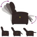 vidaXL Fotoliu electric masaj rabatabil cu ridicare maro închis textil vidaXL Fotoliu electric masaj rabatabil cu ridicare maro închis textil
