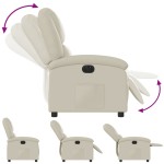 vidaXL Fotoliu rabatabil electric, crem, piele ecologică